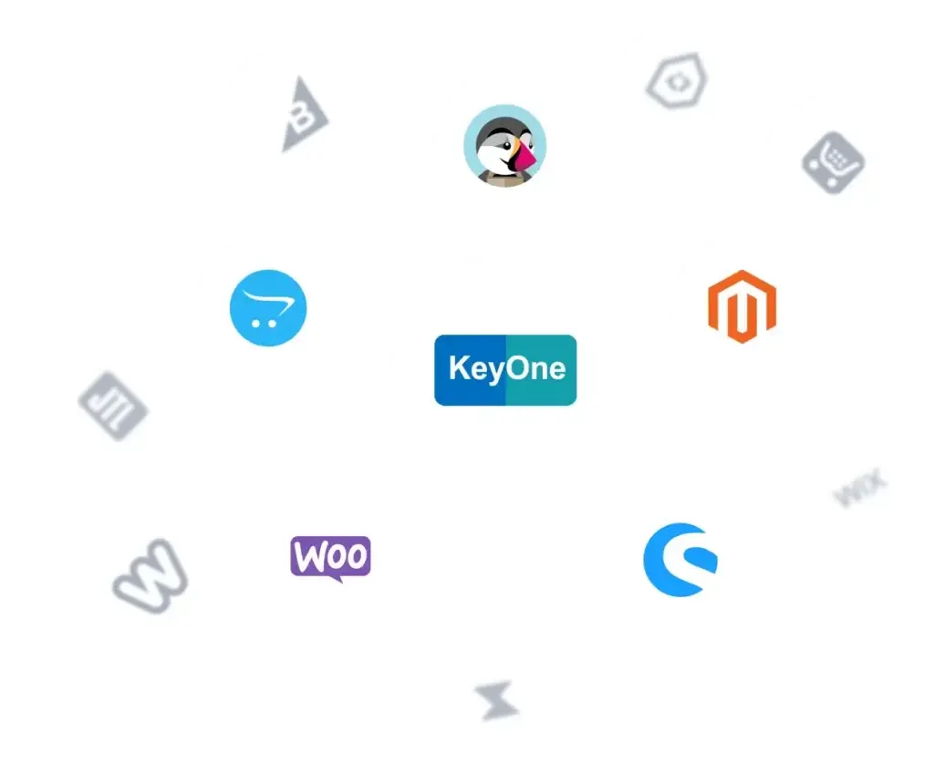 KeyOne bietet momentan diese Shopsystem Integrationen